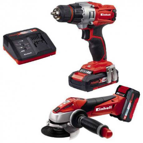 Amoladora y taladro atornillador a batería Einhell TE-TK + 2 baterías