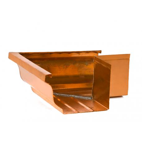 Inglete exterior para canalón de cobre diseño cornisa