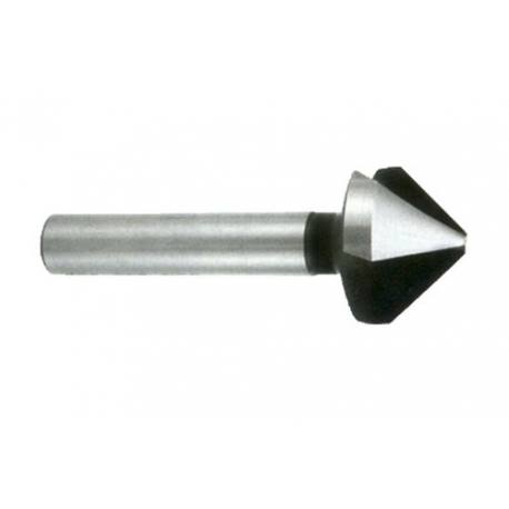Avellanador cónico 90° tres labios acero rápido para taladros en metal