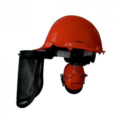Casco de seguridad desbrozadora con pantalla y protectores auditivos Ausavil CS 40043