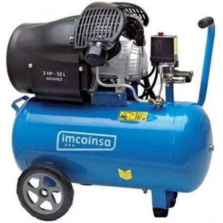 Compresor Imcoinsa monofásico 0453E cilindros en V 3 HP calderín 50 L