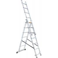 Escalera de aluminio de tres tramos para uso profesional Mader
