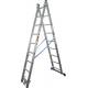 Escalera profesional de aluminio de 2 tramos con base estabilizadora