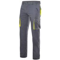 Pantalón de trabajo multibolsillos Velilla Stretch gris amarillo