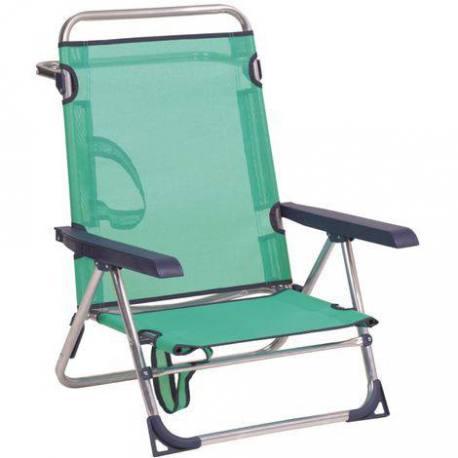 Silla de playa Alco Fibreline con asa de transporte color azul