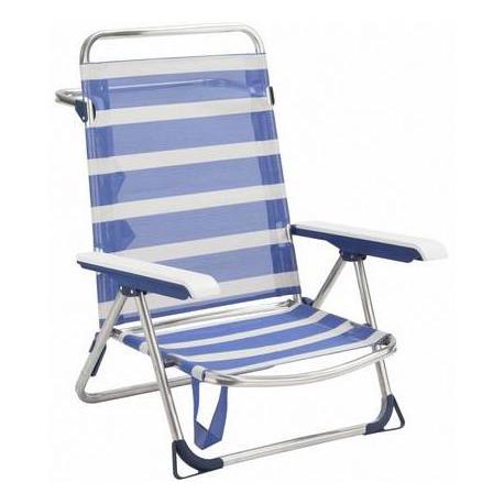Silla de playa convertible en tumbona Alco Fibreline 6075ALF-1556 rayas