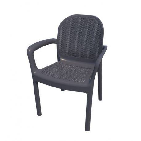 Silla de jardín Plasmir Rattan tecnopolímero Miranda antracita