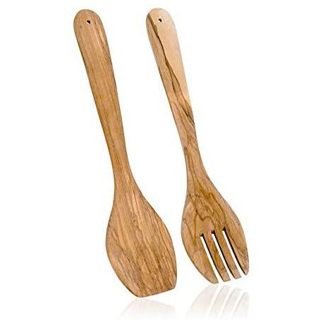 CUBIERTO ENSALADA MADERA DE OLIVO 30 CM