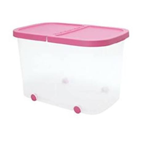 Caja multiusos rosa Fresh con ruedas 60 L