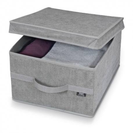 Caja guardarropa con asa gris 38x50x24 cm