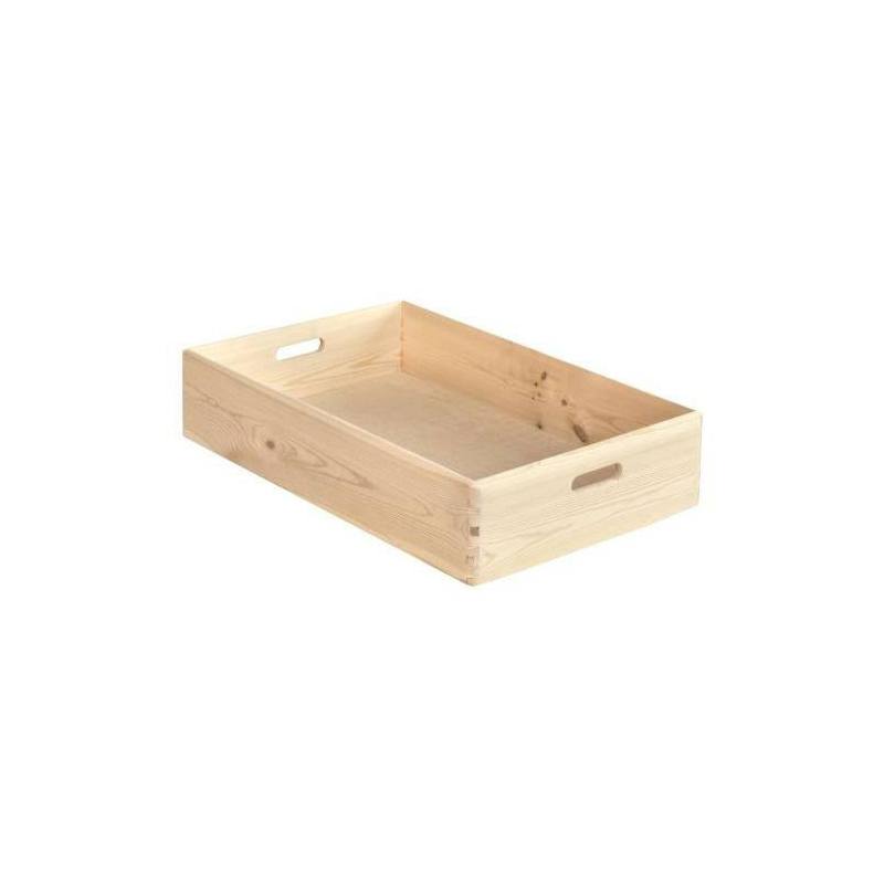 Intervenir Reparación posible Dramaturgo Caja de madera pino sin barnizar sin tapa 60x40x14 cm