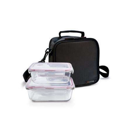 Bolsa Lunchbag Basic negra 2 herméticos cristal