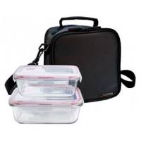 Bolsa Lunchbag Classic gris 2 herméticos cristal