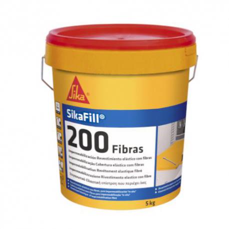 Pintura impermeabilizante para cubiertas con fibra Sikafill 200 color blanco