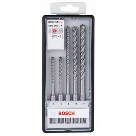 Juego de cinco brocas Bosch Sds-plus 7X Robust Line