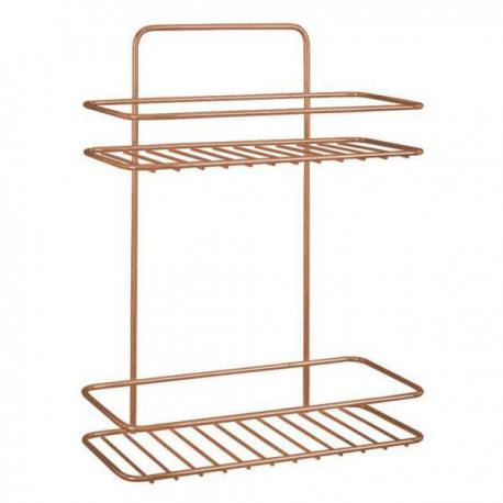 Estante organizador baño 2 alturas inox acabado cobre