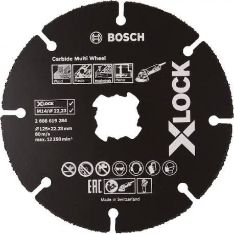 Disco de carburo de tungsteno multimateriales Bosch X Lock 115 mm