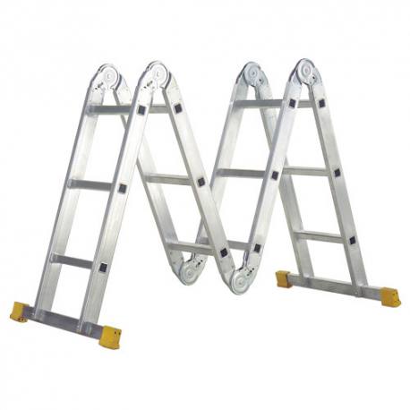 Escalera multiposicional aluminio 6 rótulas 12 peldaños