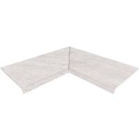 Gres porcelánico Cartabón interior peldaño recto EVO Piedra Blanca GRESMANC
