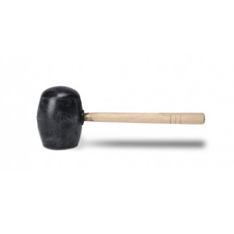 Maza de goma negra con cara plana y esferica 750 gr Rubí