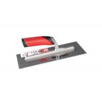 Llana dentada de acero inoxidable Rubiflex con mango abierto 280 x 120 mm Rubí