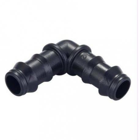 Enlace codo tubo de goteo 16 mm 4 unidades