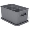 Set 3 cestas Baobab gris / plata 27.2x13 cm