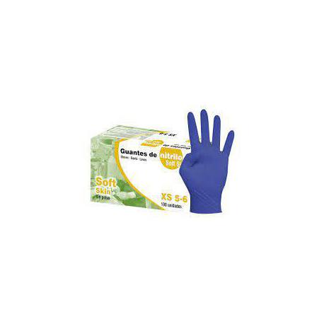 Guantesde nitrilo azul con polvo Soft Skin
