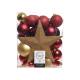 Bolas para árbol de navidad colores oro y rojo 33 piezas