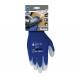 Guantes Smart Tip de poliester Pu azul y gris