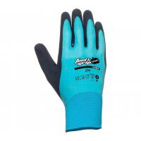 Guante nylon con doble recubrimiento de latex azul