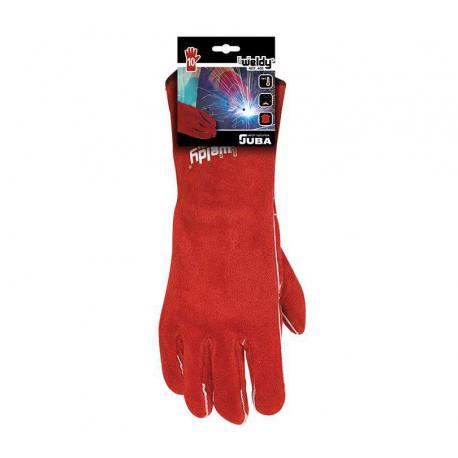 Guante para soldador de serraje rojo Juba