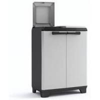 Cubo de basura premium con dos aberturas 92x68x39 gris