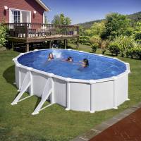 Piscina oval blanca 610 x 375 x 132 CM filtro arena Gre