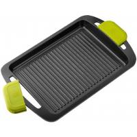Plancha rayas aluminio fundido 40 cm con asas Foodie