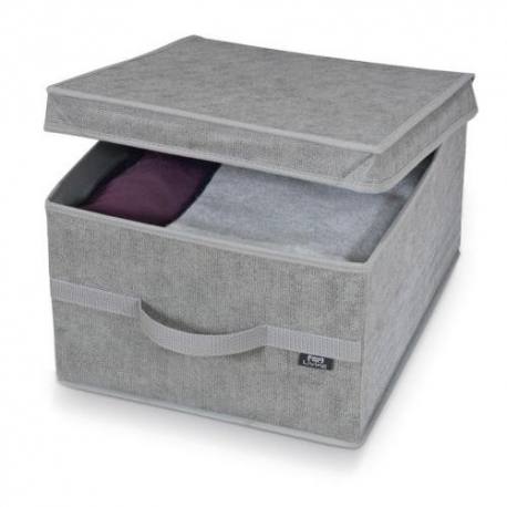 Caja guardarropa con asa gris 35x45x18 cm