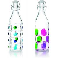 Botella de cristal con decoración 1 L