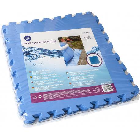 Protector de suelo para piscina 9 piezas de 50 x 50 x 4,5 cm