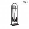 Juego de accesorios para chimeneas negro de 4 piezas 68cm