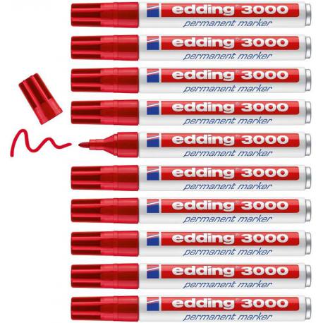 Rotulador permanente rojo edding 3000