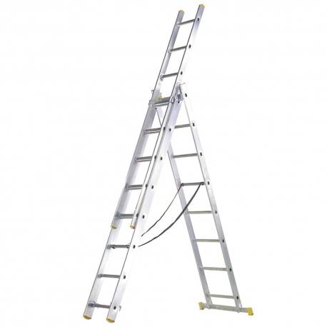 Escalera de aluminio de 3 tramos Wolfpack plegable y telescópica varias alturas