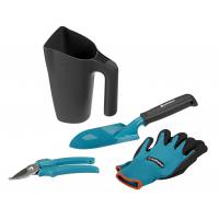 Set jardineria regadera guantes tijeras y pala
