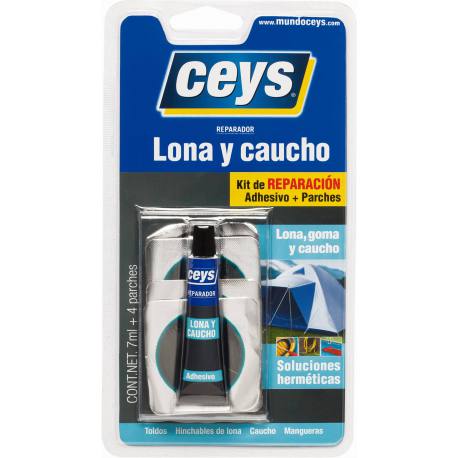 Adhesivo especial para lonas y caucho + parches 7 ML