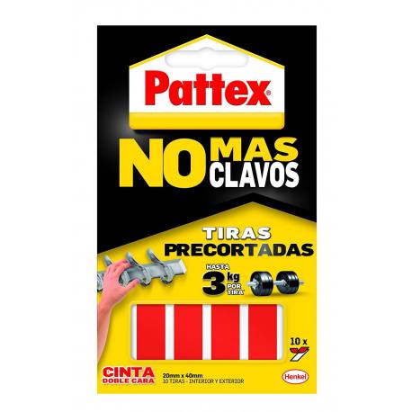 Pattex Cinta de doble cara 12 tiras No más clavos