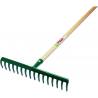Rastrillo jardin 16 dientes mango madera 130 cm