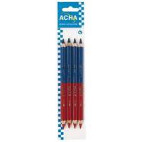 Lapiz profesional azul y rojo 17.5 cm 4 unidades