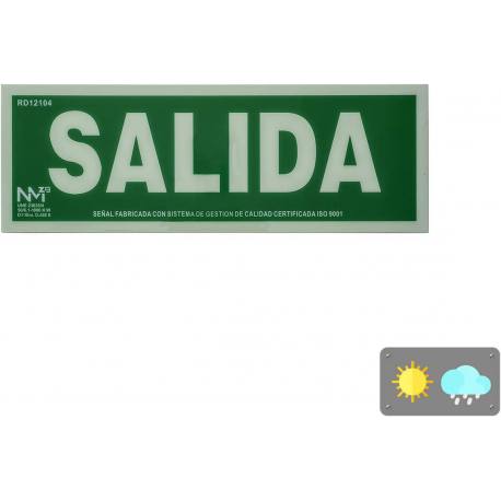 Señal PVC Salida luminiscente 10,5 x 30 cm