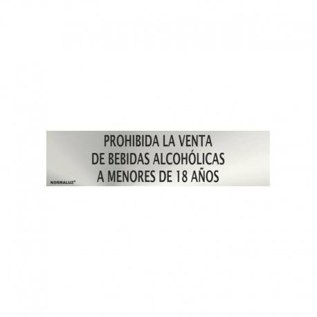 Señal prohibida la venta de alchol a menores 5 x 20 cm Señal prohibida la venta de alchol a menores 5 x 20 cm