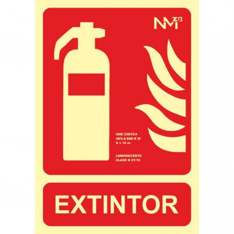 Señal PVC Extintor luminiscente 21 x 30 cm