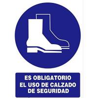 Señal PVC Obligatorio uso calzado de seguridad 21 x 30 cm
